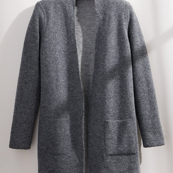 fair trade baby alpaca sweater cardigan jacket reversible top grey gray fair indigo organic ethically made