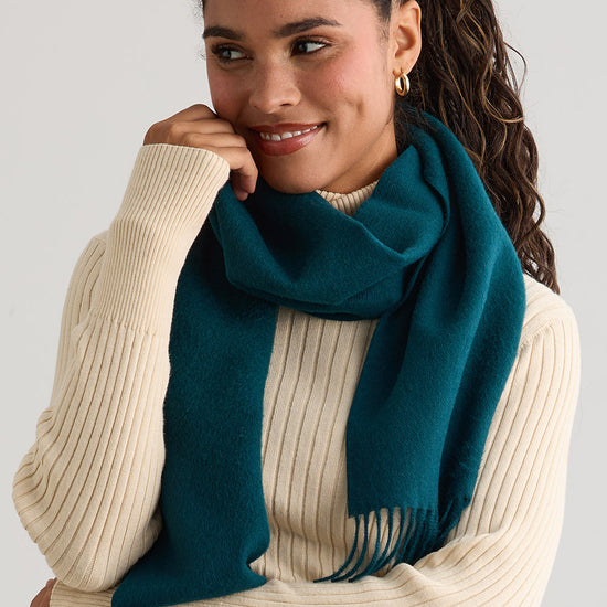  baby alpaca scarf - jade green - fair trade - ethically made - fair indigo