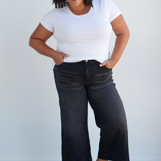 womens organic cotton scoop neck tee - white - fair indigo fair trade ethically made