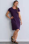 womens organic cotton t-shirt dress - fair indigo