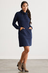 organic cotton french terry weekend dress - fair indigo