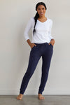 womens organic sweat pants - midnight navy blue - fair indigo fair trade ethically made