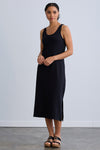 womens 100% organic cotton sleeveless tank dress - black - fair indigo fair trade ethically made