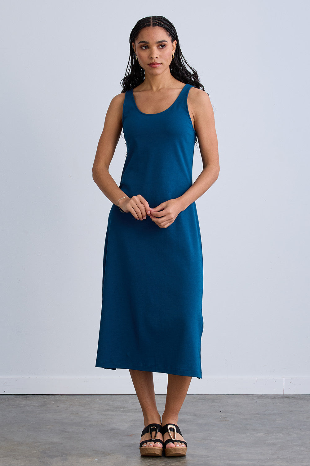 100% organic cotton midi dress