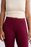 womens 100% organic cotton leggings - wine burgundy - fair indigo fair trade ethically made