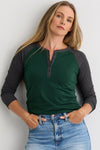 Women's Organic Long Sleeve Raglan Henley
