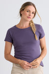 womens organic pima cotton jewel neck t-shirt - purple twilight - fair indigo ethically made fair trade