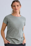 womens organic all cotton crew neck tee- sage green - fair trade ethically made