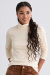 womens organic 100% pima cotton turtleneck - undyed beige natural - fair indigo fair trade ethically made
