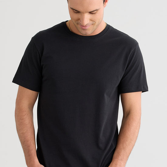 mens organic crew neck tshirt - black - fair indigo fair trade ethically made