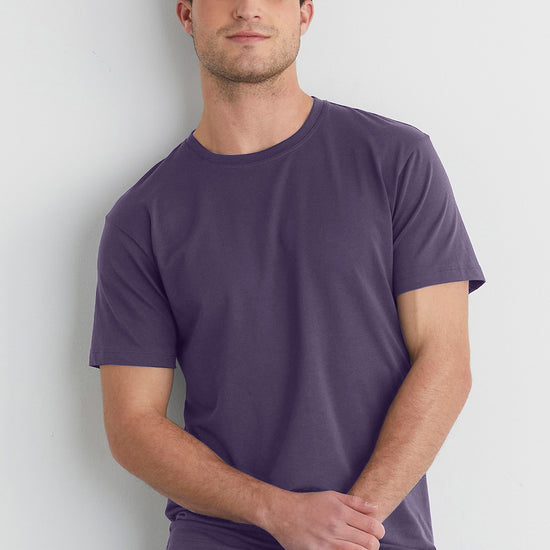 mens organic cotton tshirt- purple twilight lilac- fair trade ethically made