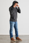 mens organic all cotton hoodie dark charcoal heather grey - fair indigo - fair trade - ethically made