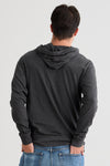 mens organic 100% cotton lightweight pullover hoodie dark charcoal heather grey - fair indigo - fair trade - ethically made