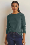 Women's 100% Organic Cotton Relaxed Long Sleeve Crew Neck T-Shirt