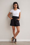 organic french terry high waist short - black - fair indigo -fair trade - ethically made