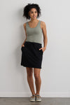 organic cotton mini skirt with pockets - black - fair indigo -fair trade - ethically made