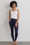 womens organic 100% cotton pocket leggings - navy blue - fair indigo fair trade ethically made