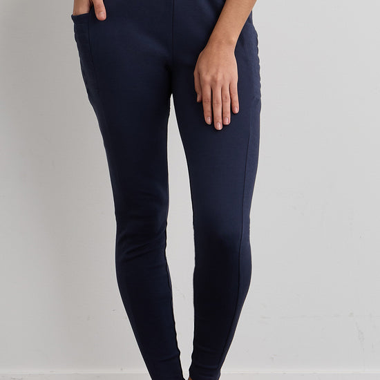 womens organic all-cotton pocket leggings - black - fair indigo fair trade ethically made