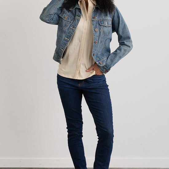 womens 100% organic cotton short sleeve button down shirt - undyed natural beige - fair trade clothing - fair indigo