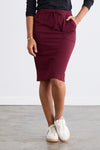 Women's Organic French Terry Midi Skirt with Pockets