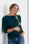 Women's Organic Cotton Cable Knit Boat Neck Sweater