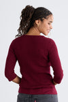 Women's Organic Cotton Cable Knit Boat Neck Sweater
