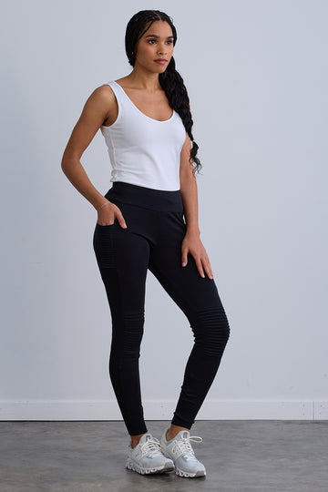 Women's Organic 100% Cotton Seamed Leggings with Pockets