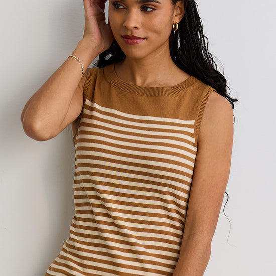 womens 100% organic cotton stripe sweater shell - fair indigo fair trade ethically made