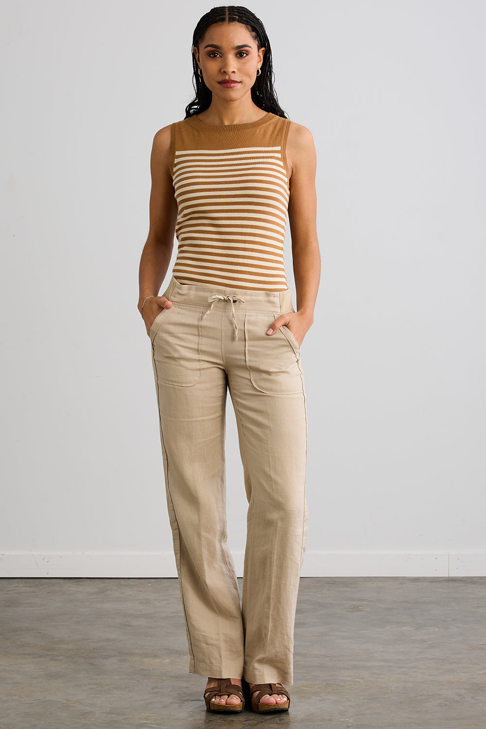 womens 100% organic cotton stripe sweater shell - fair indigo fair trade ethically made