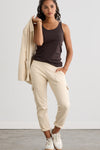 Women's Organic Cotton Double Faced Luxe Cargo Trousers