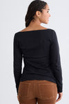 Women's Luxe 100% Organic Cotton Boat Neck Long Sleeve Tee