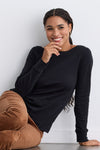 Women's Luxe 100% Organic Cotton Boat Neck Long Sleeve Tee
