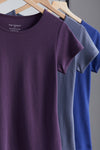 short sleeve 100% organic pima cotton jewel neck tee - fair indigo ethically made fair trade
