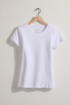short sleeve organic 100% cotton jewel neck tee white - fair indigo ethically made fair trade