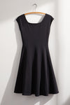womens 100% organic cotton knit ballet neck dress - black - fair indigo fair trade ethically made