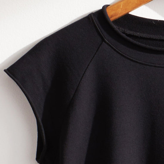 womens organic sweat shirt dress - black - fair indigo fair trade ethically made