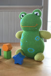 flop the frog organic cotton stuffed animal - ethically made - fair trade - fair indigo - joobles