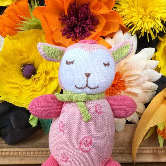 cutie the lamb organic cotton stuffed animal - ethically made - fair trade - fair indigo - joobles