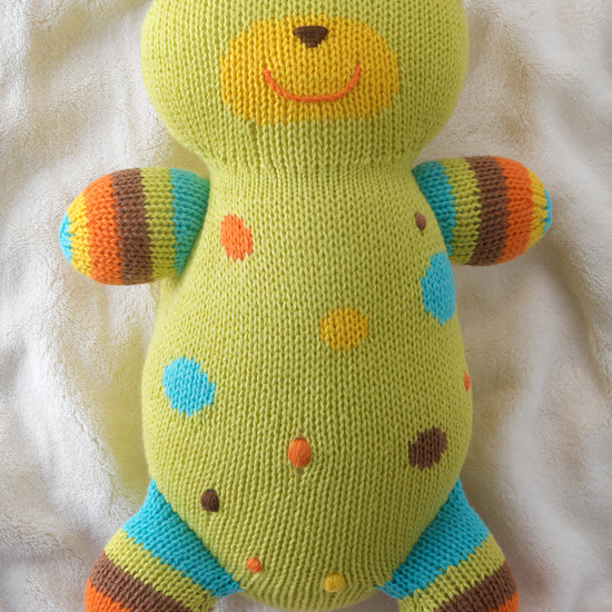 huggy the bear organic cotton stuffed animal - ethically made - fair trade - fair indigo - joobles