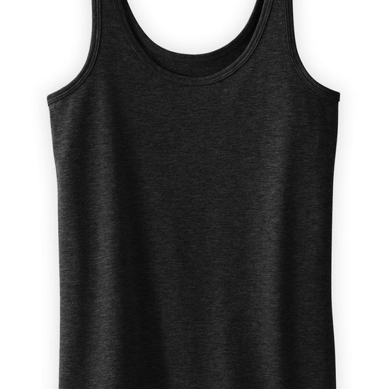 womens organic cotton tank top -dark charcoal heather grey - fair trade ethically made