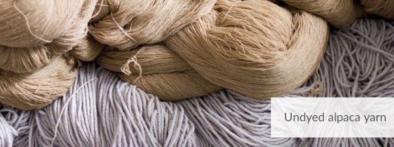 Undyed alpaca yarns